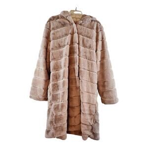 Roiiiii women's xxxl coat fluffy soft pink coat faux fur runs small